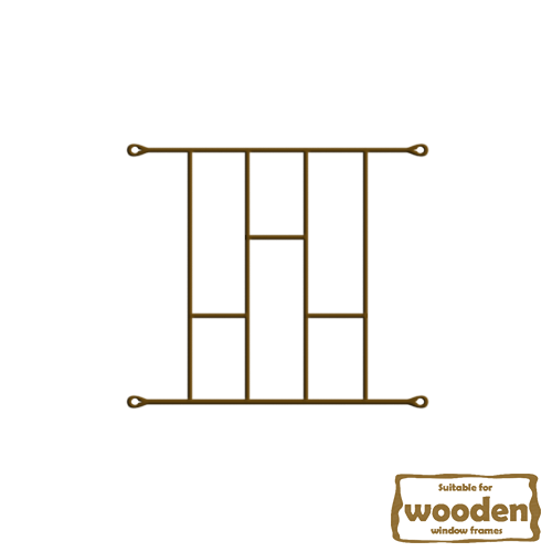 Bronze Brick Burglar Guard - 530 x 450 | Wooden Frames – Xpanda Online