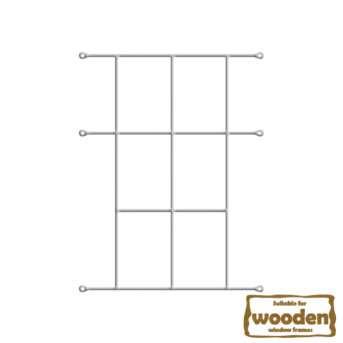 Xpanda Cottage 6 Pane Burglar Guard - 530mm x 855mm White