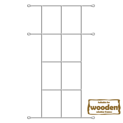 Xpanda Cottage 8 Pane Burglar Guard - 530mm x 1140mm White